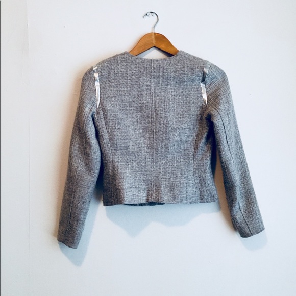 A/X Armani Exchange Grey Tweed Moto Jacket - Picture 3 of 3